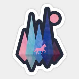 Horse and mountains Sticker